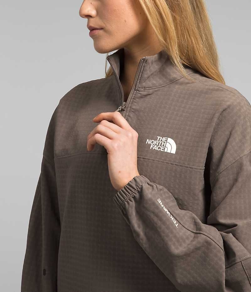 Brown Women's The North Face Tekware™ Grid 1/4 Zip Sweatshirt | DUBLIN MZQK