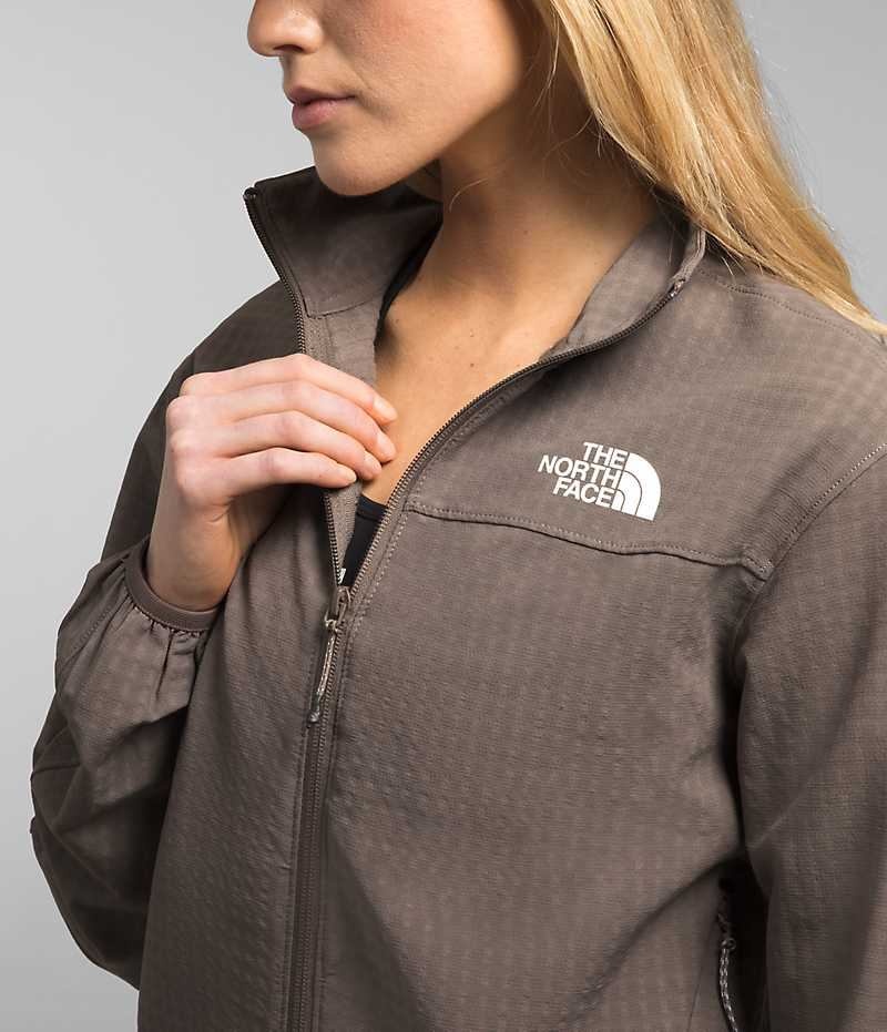 Brown Women's The North Face Tekware™ Grid Full-Zip Fleece Jacket | IRELAND CPSJ