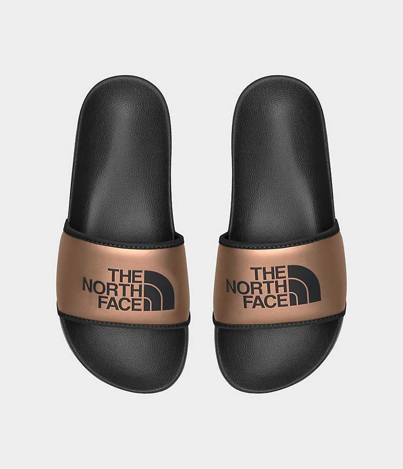 Brown / Black Women's The North Face Base Camp III Metallic Slides | DUBLIN XBDW