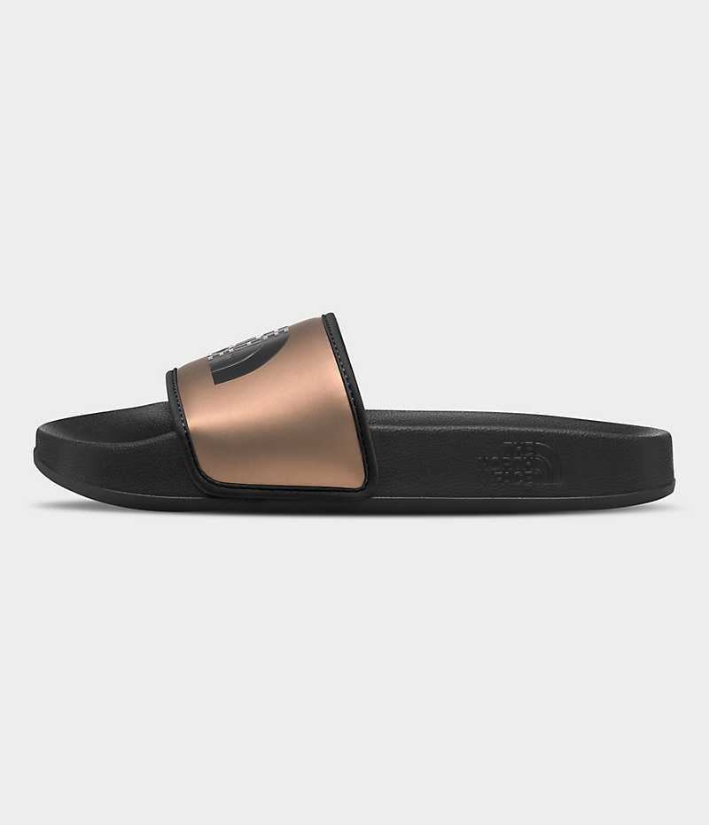 Brown / Black Women\'s The North Face Base Camp III Metallic Slides | DUBLIN XBDW