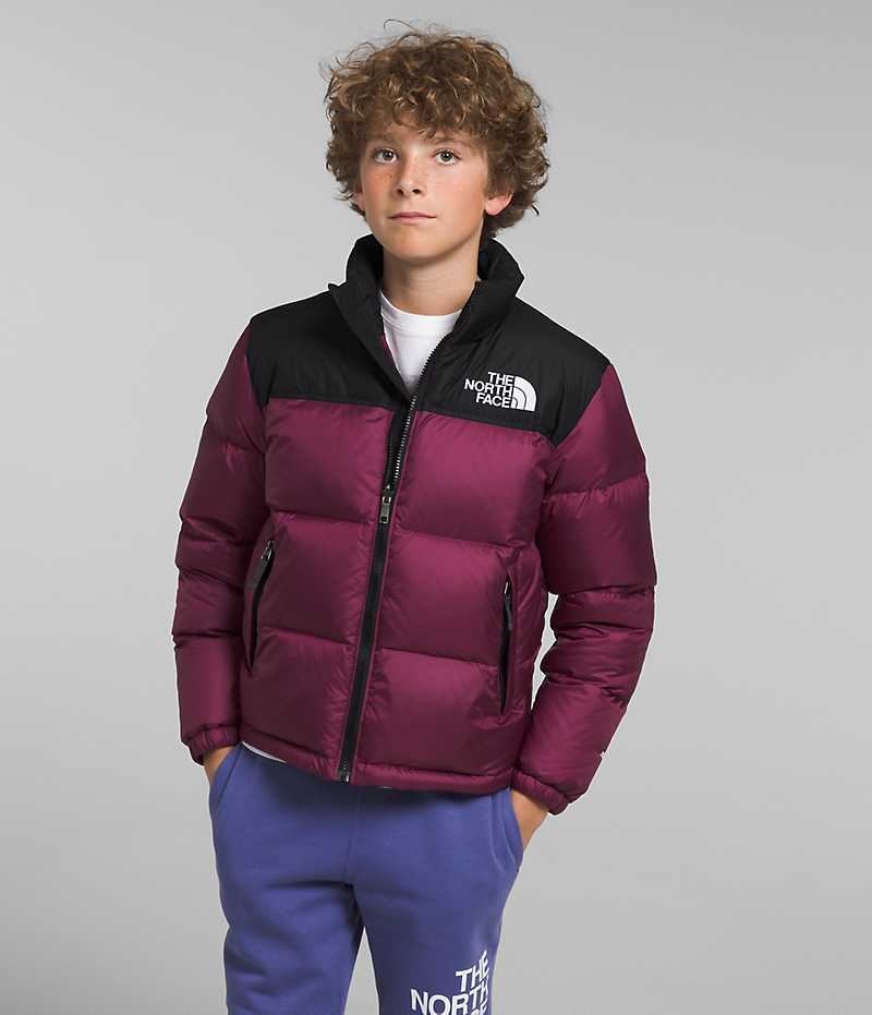 Burgundy Boys\' The North Face 1996 Retro Nuptse Puffer Jacket | DUBLIN MOUR