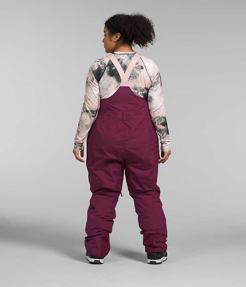 Burgundy Women's The North Face Plus Freedom Insulated Bib Pants | DUBLIN NFDO