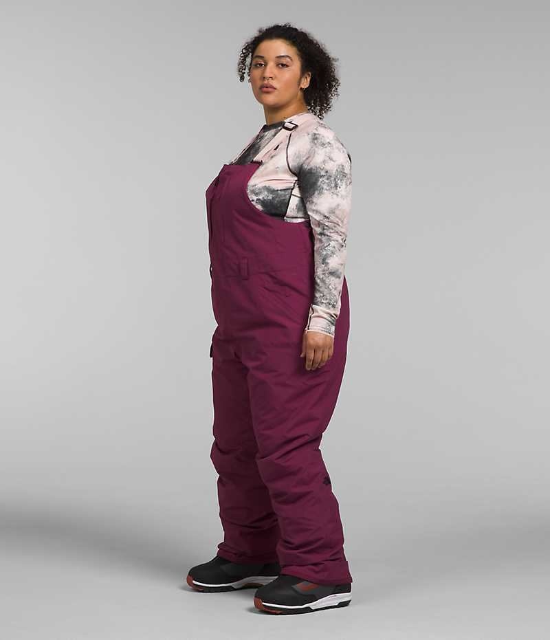 Burgundy Women's The North Face Plus Freedom Insulated Bib Pants | DUBLIN NFDO