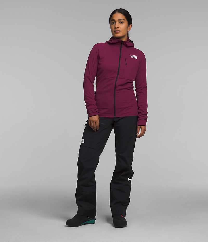 Burgundy Women's The North Face Summit Series FUTUREFLEECE™ Full-Zip Hoodie Fleece Jacket | DUBLIN LEWZ