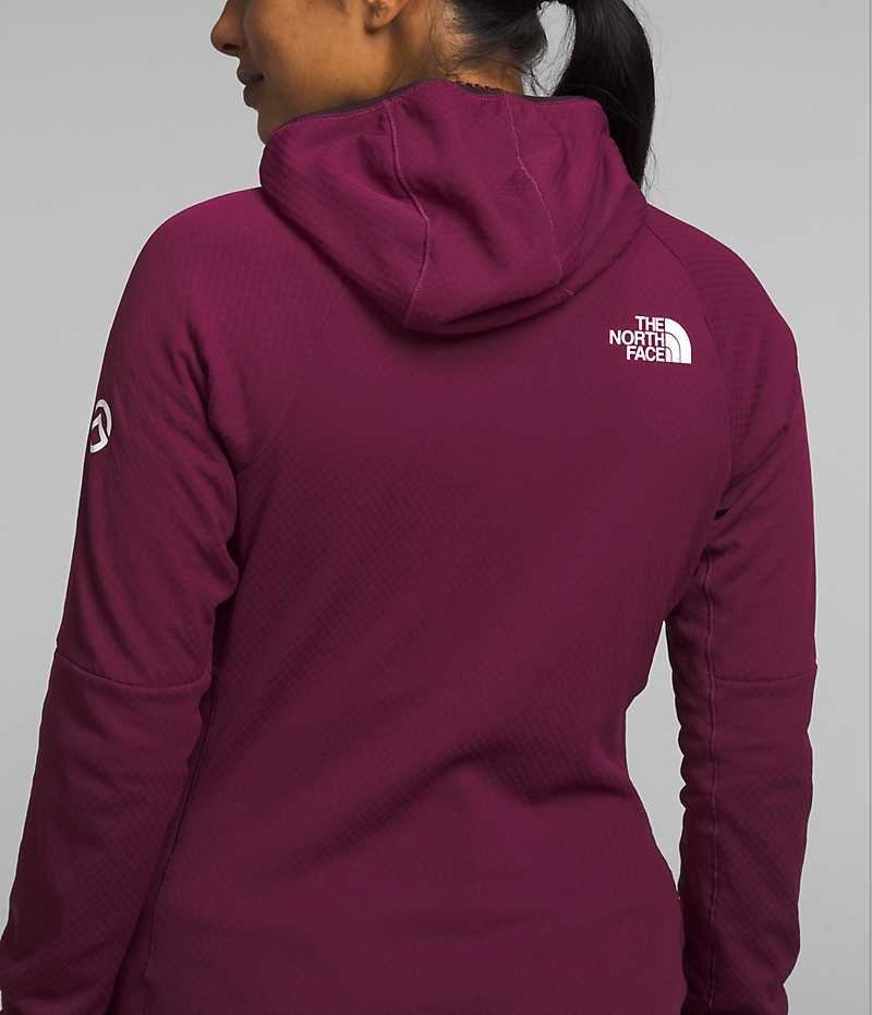 Burgundy Women's The North Face Summit Series FUTUREFLEECE™ Full-Zip Hoodie Fleece Jacket | DUBLIN LEWZ