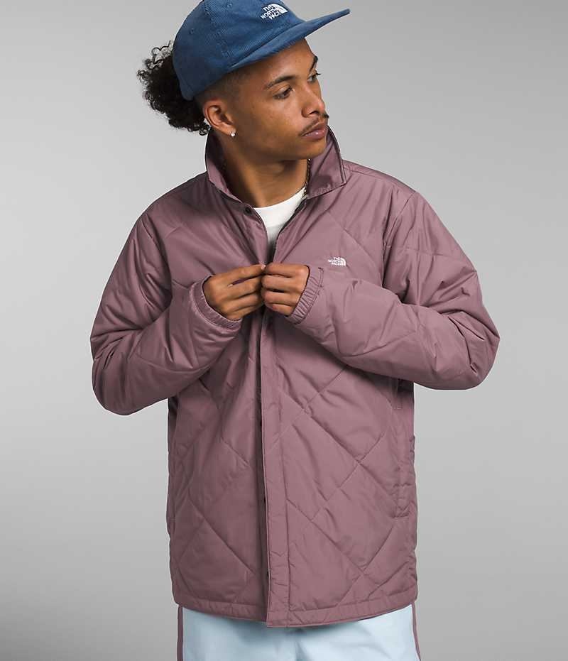 Fuchsia Men\'s The North Face Afterburner Flannel Insulated Jacket | IRELAND XMSQ