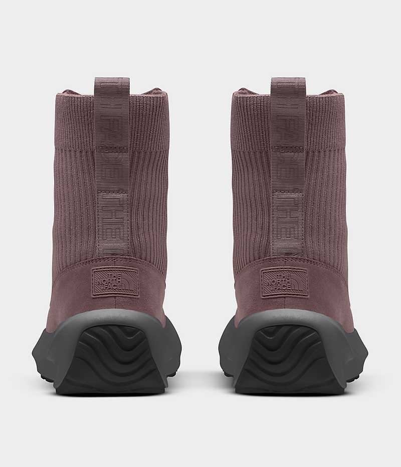 Fuchsia Women's The North Face Halseigh Knit Winter Boots | DUBLIN RUGK