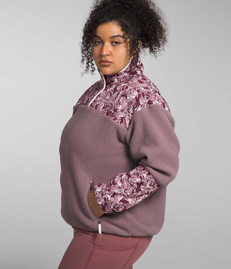 Fuchsia Women's The North Face Plus Cragmont Fleece ¼-Snap Pullover | DUBLIN UKHB