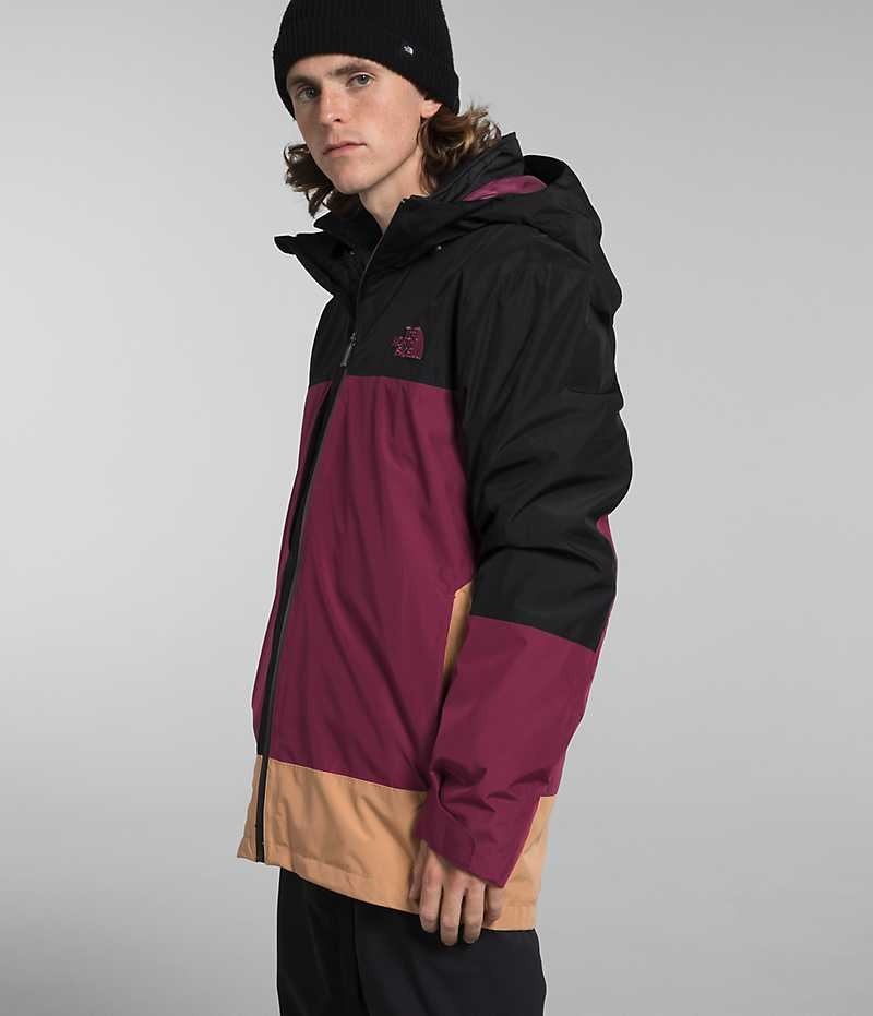 Fuchsia / Black Men's The North Face ThermoBall™ Eco Snow Triclimate® Hooded Jacket | IRELAND XYMQ