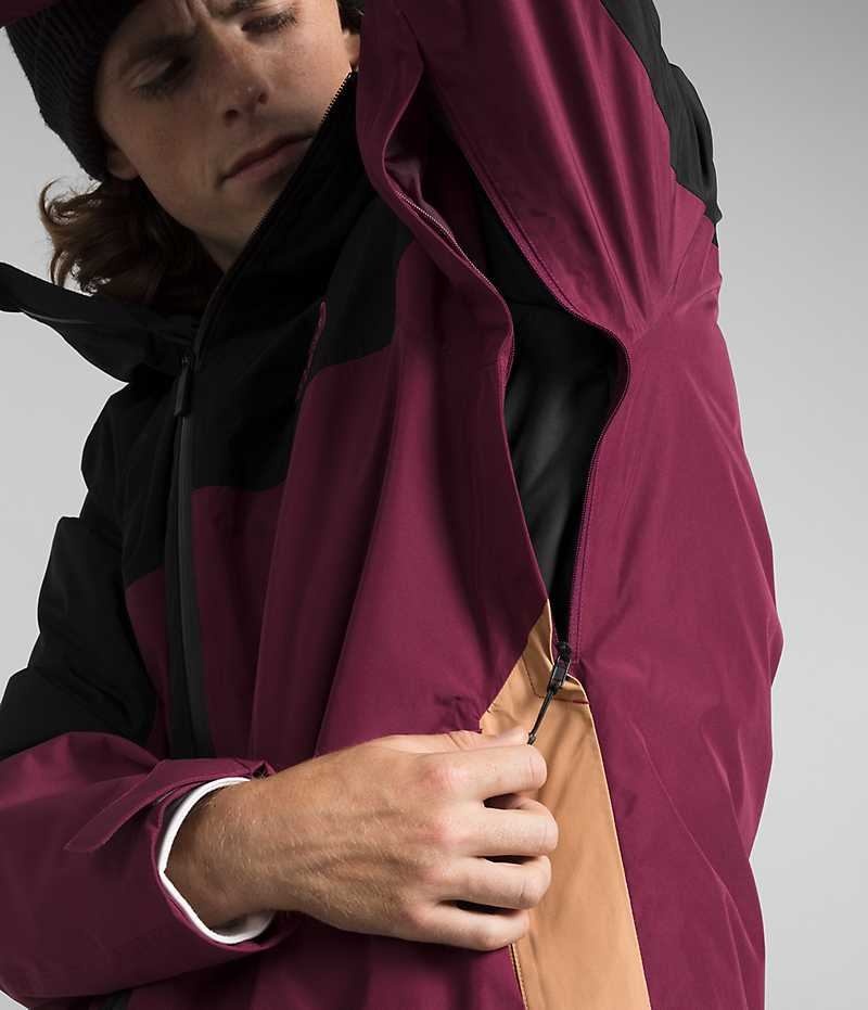 Fuchsia / Black Men's The North Face ThermoBall™ Eco Snow Triclimate® Hooded Jacket | IRELAND XYMQ