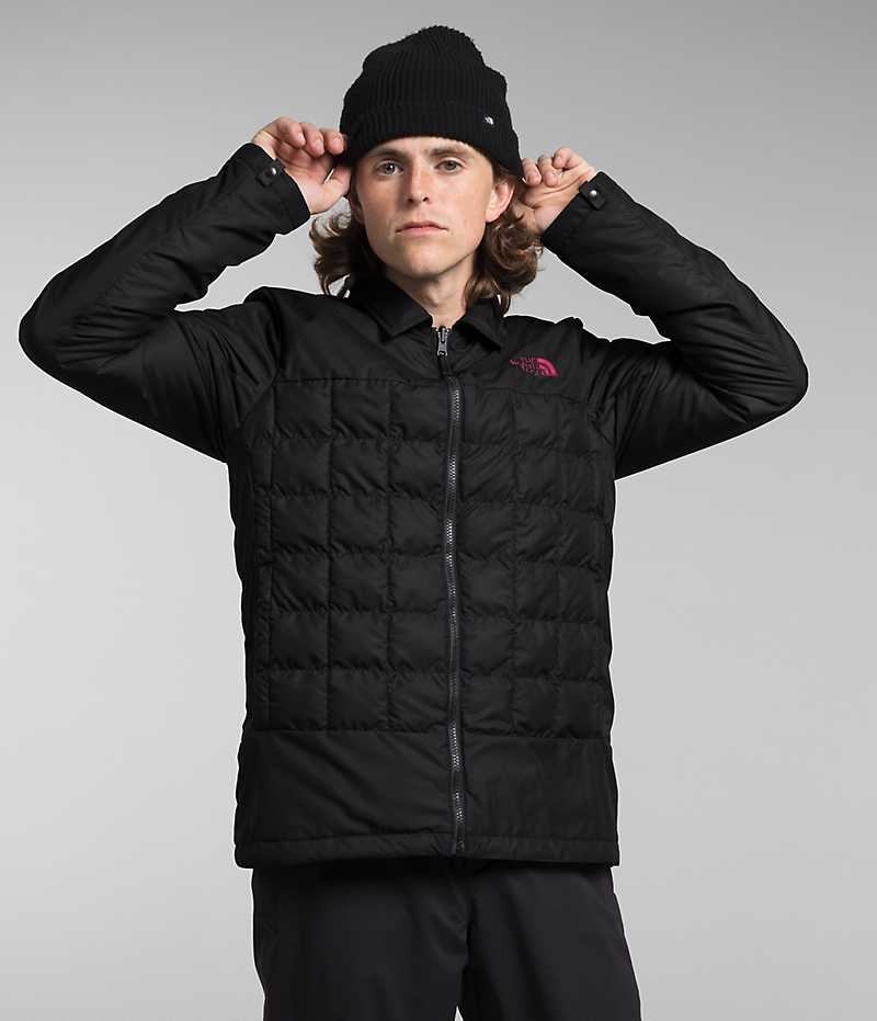 Fuchsia / Black Men's The North Face ThermoBall™ Eco Snow Triclimate® Hooded Jacket | IRELAND XYMQ