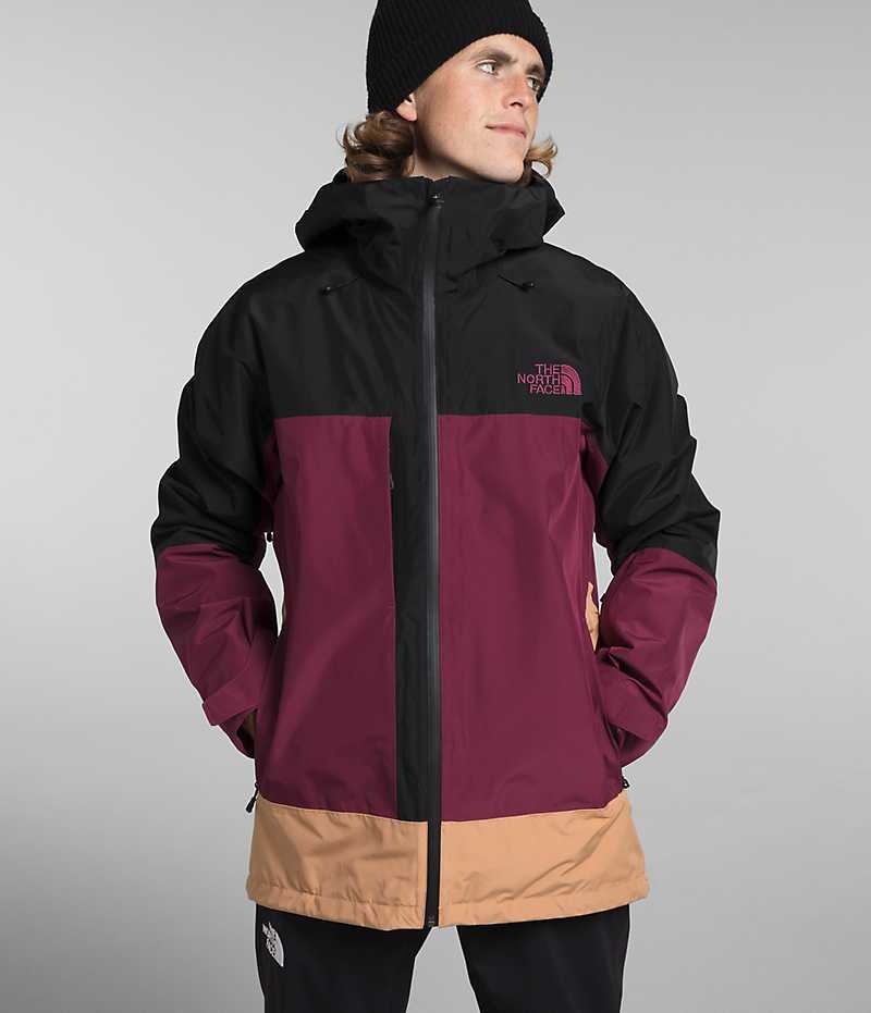 Fuchsia / Black Men\'s The North Face ThermoBall™ Eco Snow Triclimate® Hooded Jacket | IRELAND XYMQ