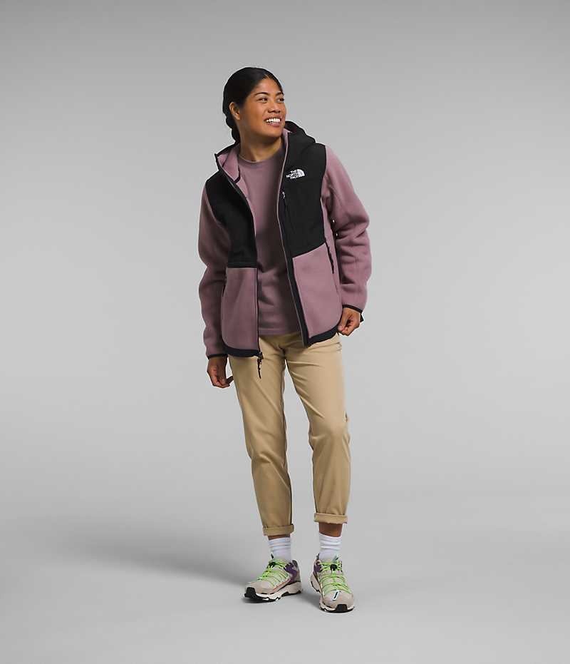 Fuchsia / Black Women's The North Face Denali Hoodie Fleece Jacket | IRELAND BRAG