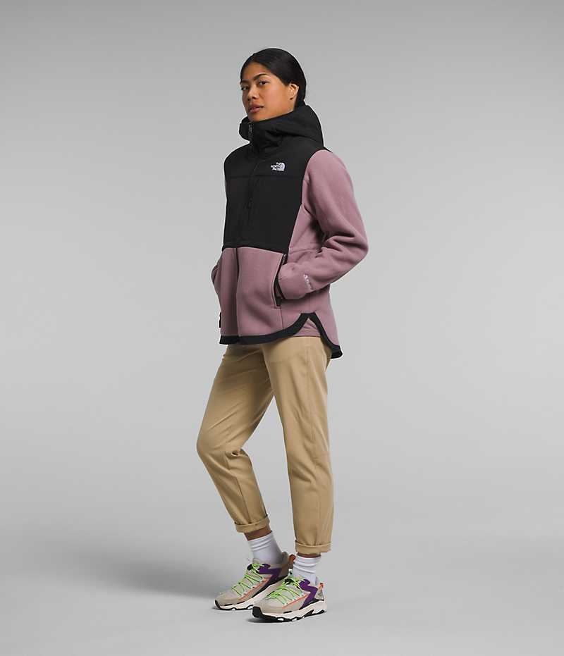 Fuchsia / Black Women's The North Face Denali Hoodie Fleece Jacket | IRELAND BRAG