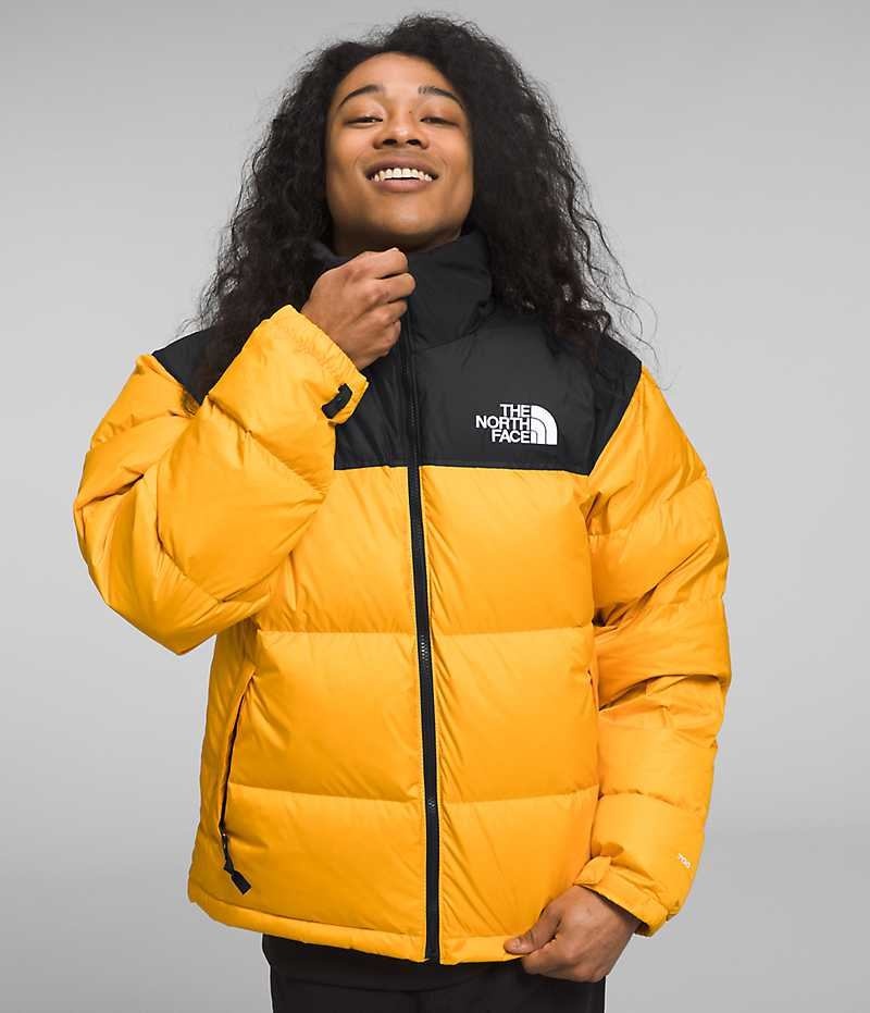 Gold / Black Men\'s The North Face 1996 Retro Nuptse Puffer Jacket | IRELAND JPKN