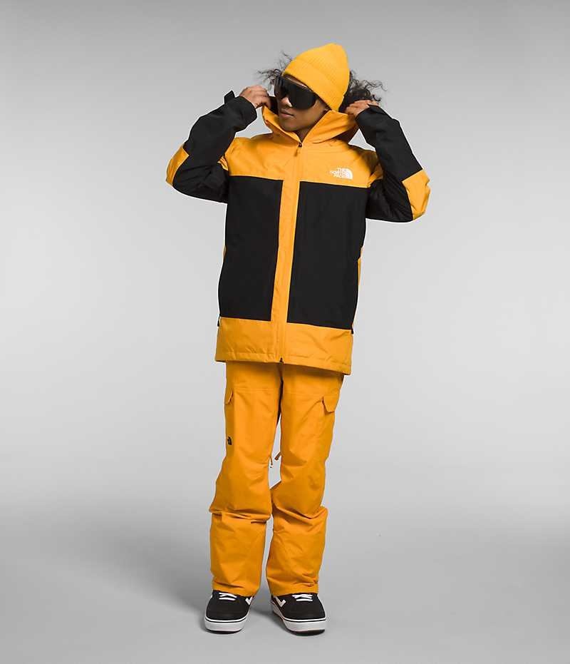 Gold / Black Men's The North Face ThermoBall™ Eco Snow Triclimate® Hooded Jacket | DUBLIN PEGU