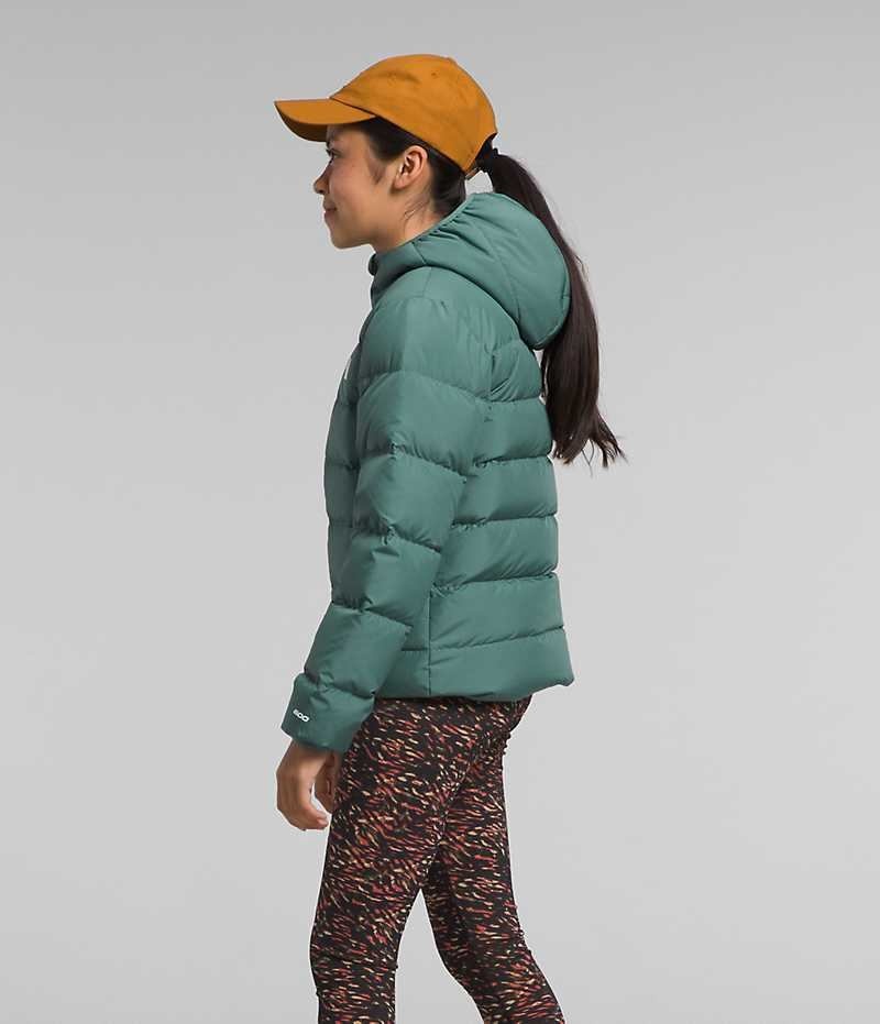 Green Girls'' The North Face Reversible North Hooded Puffer Jacket | DUBLIN OIWH