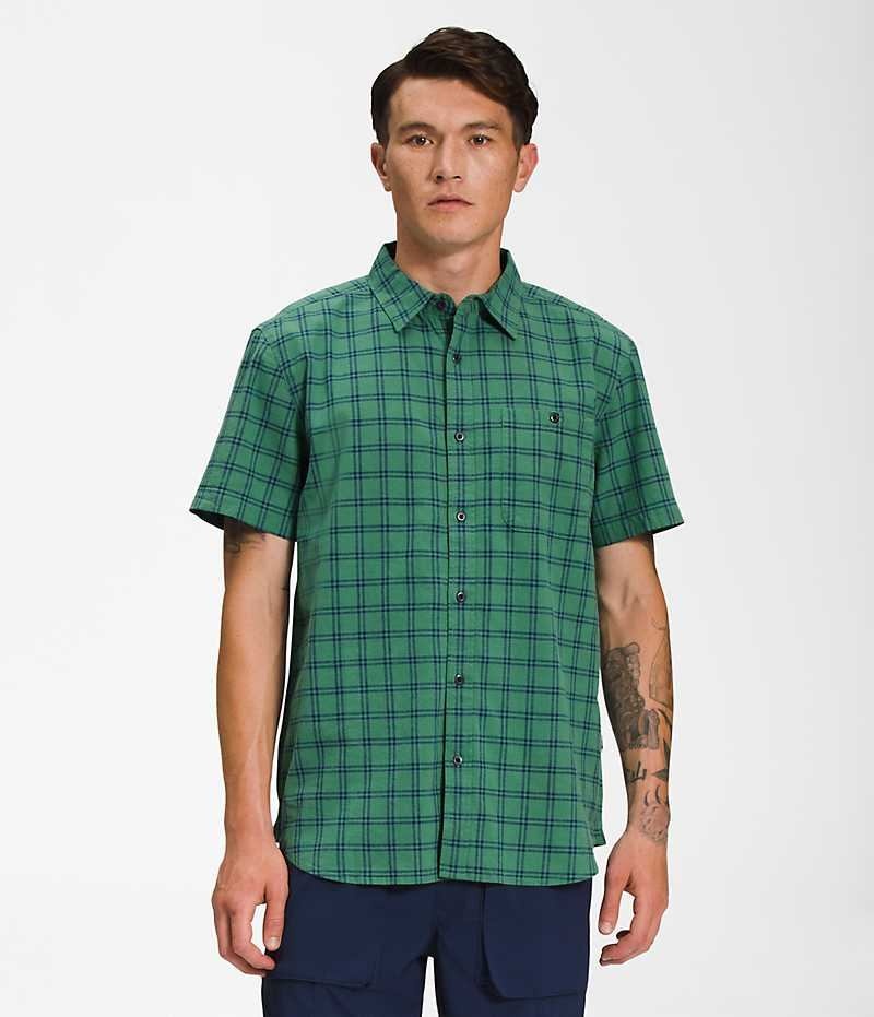 Green Men\'s The North Face Loghill Short Sleeve Shirt | DUBLIN COIL