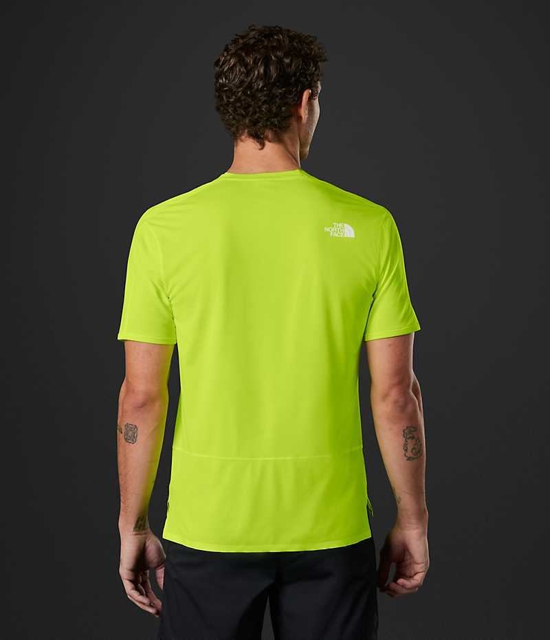 Green Men's The North Face Summit Series High Trail Run Short Sleeve T-Shirt | DUBLIN QISL