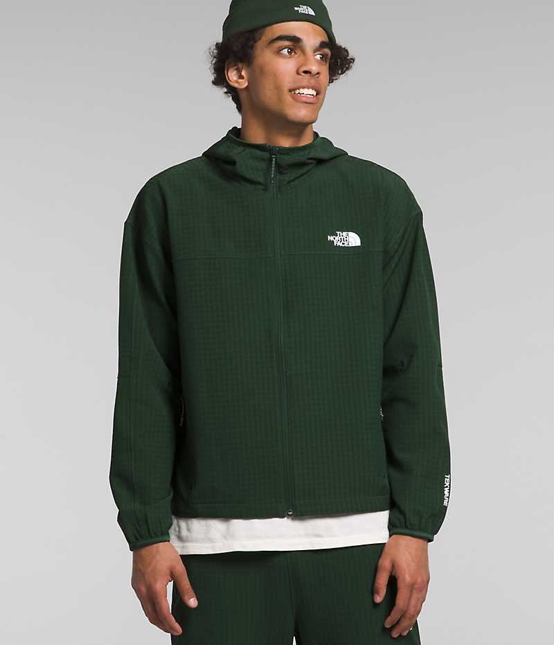 Green Men\'s The North Face Tekware™ Grid Hoodie Fleece Jacket | DUBLIN MLTH