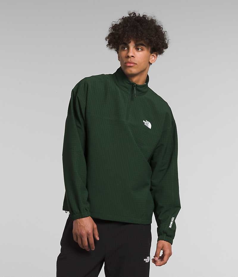 Green Men\'s The North Face Tekware™ Grid ¼-Zip Pullover | IRELAND RGKB