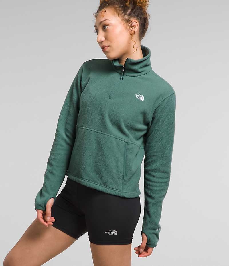 Green Women's The North Face Alpine Polartec® 100 ¼-Zip Cowl Sweatshirt | IRELAND MXNB