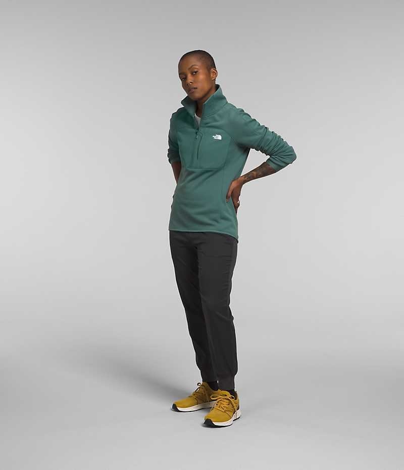 Green Women's The North Face Canyonlands High Altitude ½-Zip Sweatshirt | IRELAND DMHJ