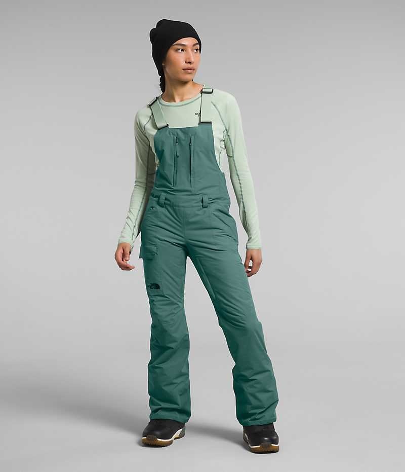 Green Women\'s The North Face Freedom Insulated Bib Pants | DUBLIN RNEX