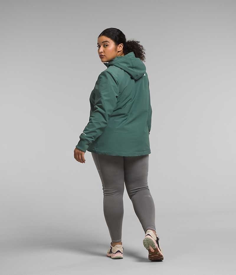 Green Women's The North Face Plus Shelbe Raschel Hoodie Softshell Jacket | IRELAND LAGW