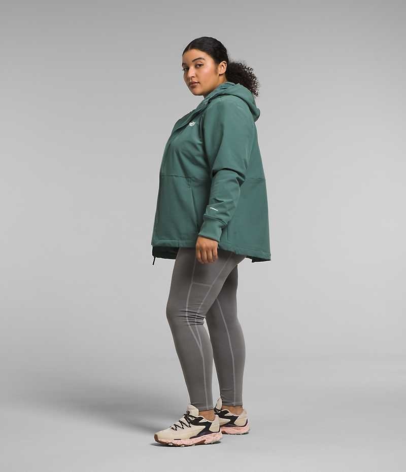 Green Women's The North Face Plus Shelbe Raschel Hoodie Softshell Jacket | IRELAND LAGW