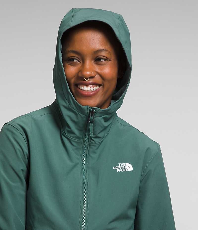 Green Women's The North Face Shelbe Raschel Hoodie Softshell Jacket | IRELAND OMAP