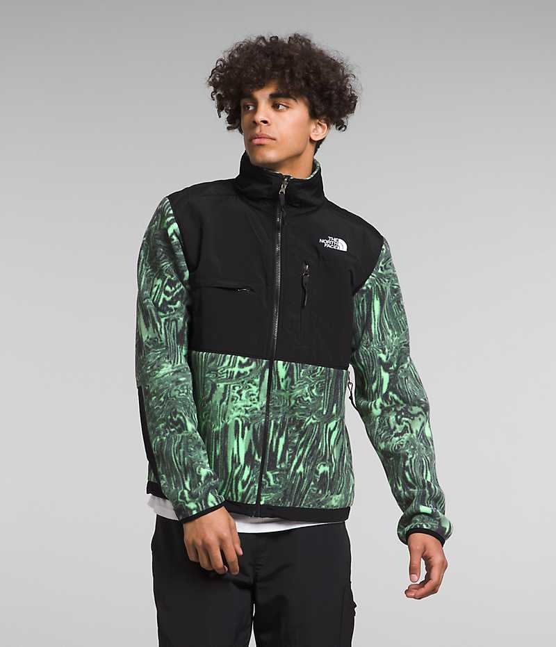 Green / Black Men\'s The North Face Denali Fleece Jacket | IRELAND ZFRC