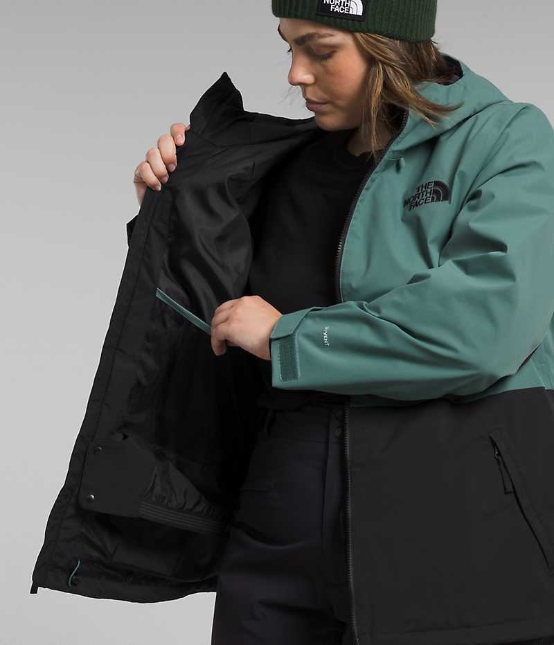 Green / Black Women's The North Face Plus Freedom Stretch Insulated Jacket | DUBLIN GCBN