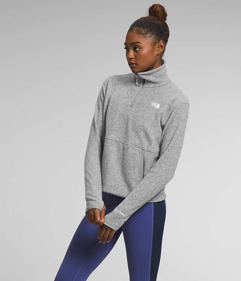 Grey Women's The North Face Alpine Polartec® 100 ¼-Zip Cowl Sweatshirt | DUBLIN HBRG