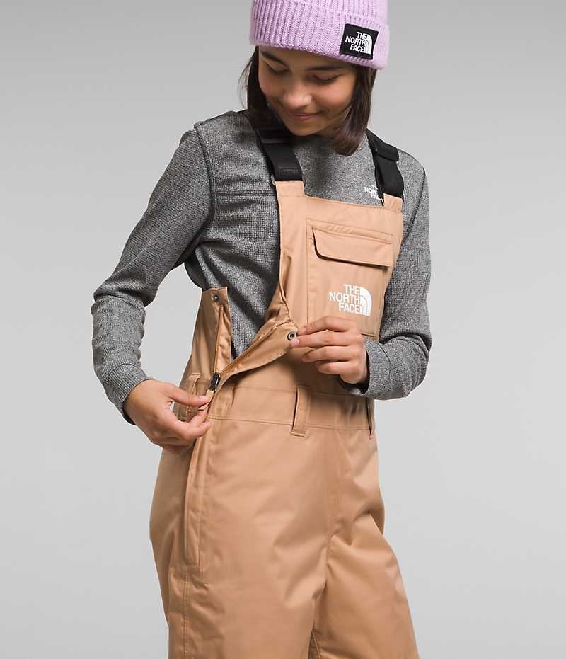 Khaki Girls'' The North Face Freedom Insulated Bib Pants | DUBLIN WEYR