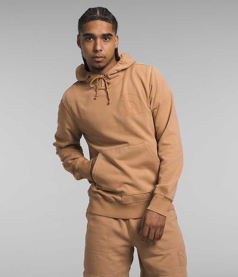 Khaki Men\'s The North Face Garment Dye Hoodie | DUBLIN UXKD