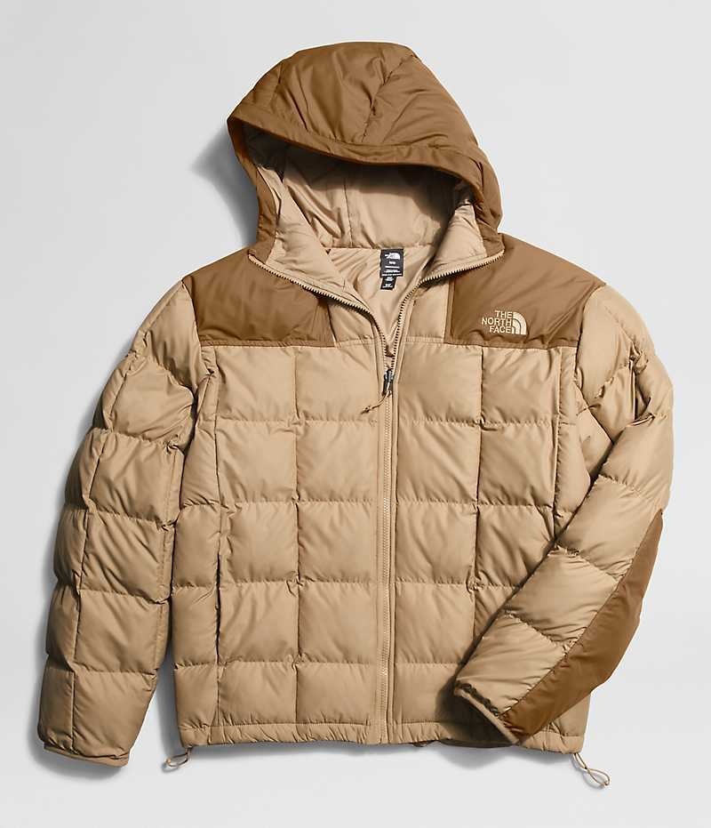 Khaki Men's The North Face Lhotse Reversible Hoodie Puffer Jacket | IRELAND XGRJ