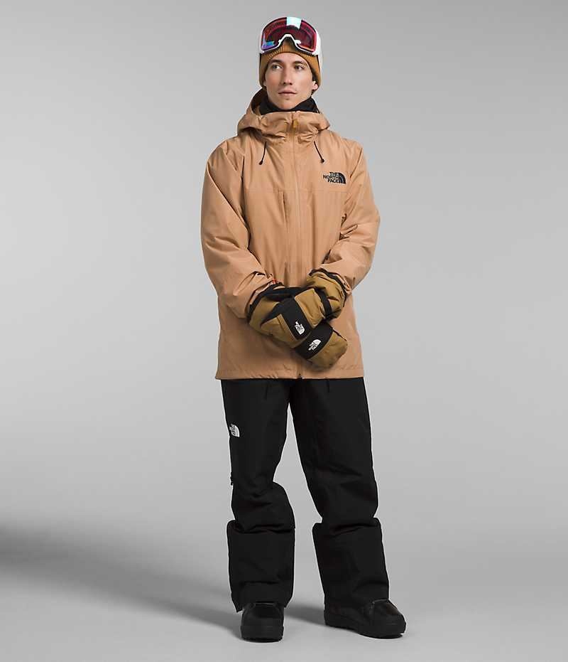 Khaki Men's The North Face ThermoBall™ Eco Snow Triclimate® Hooded Jacket | IRELAND LGUC