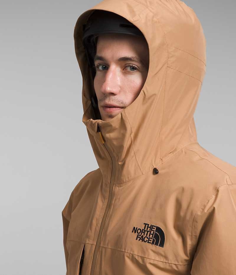 Khaki Men's The North Face ThermoBall™ Eco Snow Triclimate® Hooded Jacket | IRELAND LGUC