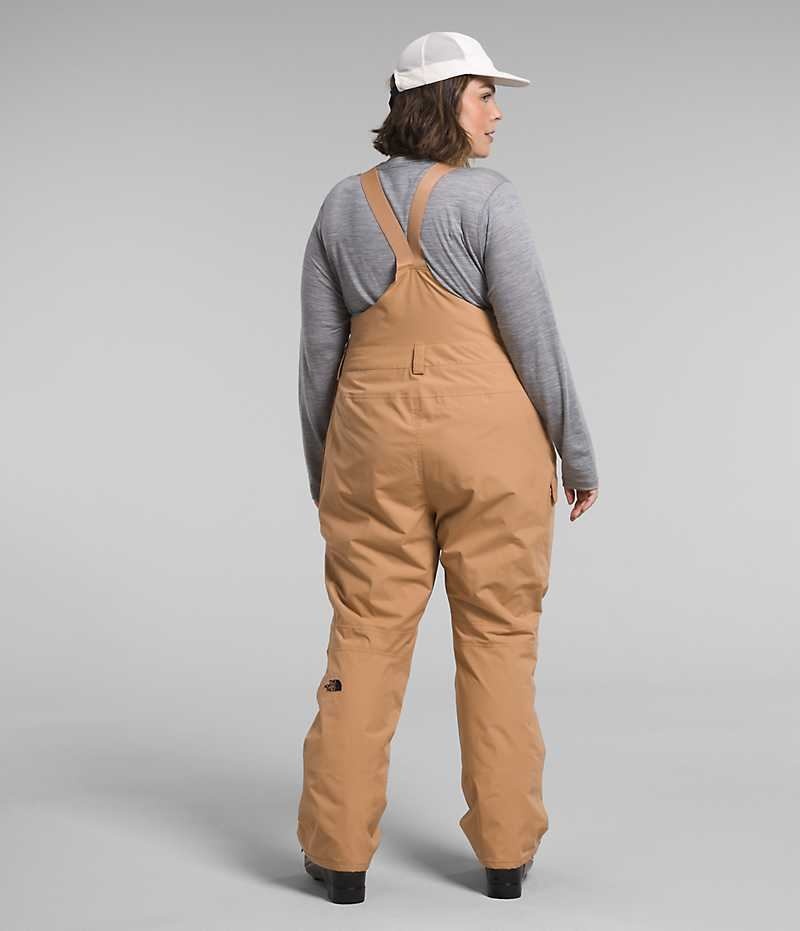 Khaki Women's The North Face Plus Freedom Bib Pants | DUBLIN LOHF