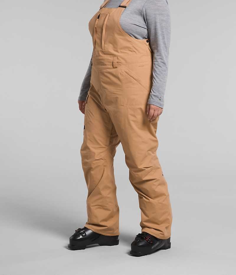 Khaki Women's The North Face Plus Freedom Bib Pants | DUBLIN LOHF