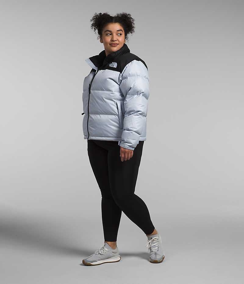 Light Blue / Black Women's The North Face Plus 1996 Retro Nuptse Puffer Jacket | IRELAND MDHC