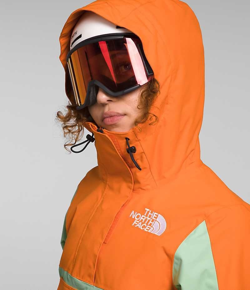 Mint / Orange Women's The North Face Driftview Anorak Insulated Jacket | IRELAND DTUC