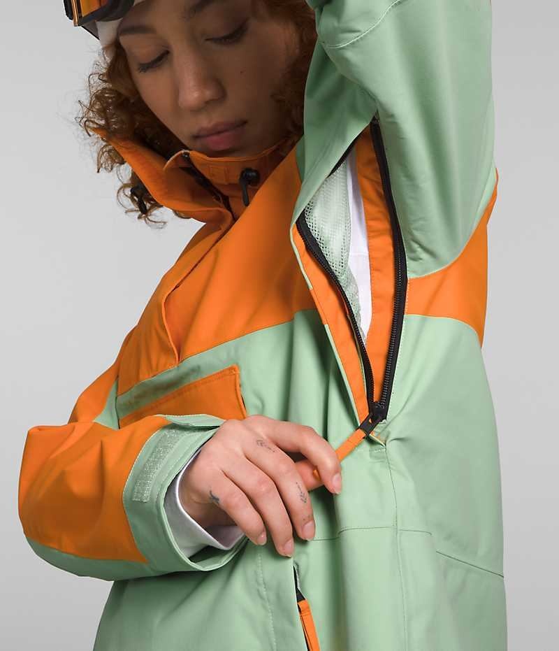 Mint / Orange Women's The North Face Driftview Anorak Insulated Jacket | IRELAND DTUC