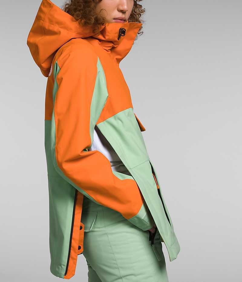 Mint / Orange Women's The North Face Driftview Anorak Insulated Jacket | IRELAND DTUC