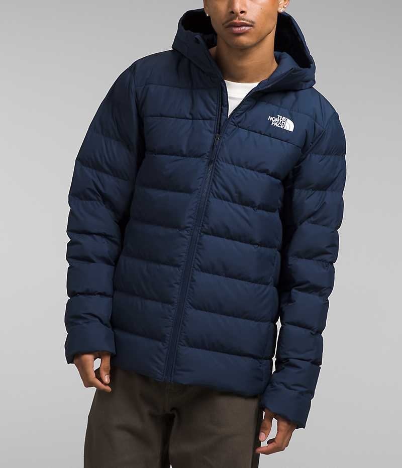 Navy Men\'s The North Face Aconcagua 3 Hoodie Puffer Jacket | IRELAND FBGH