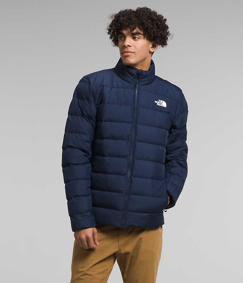 Navy Men\'s The North Face Aconcagua 3 Puffer Jacket | IRELAND ADHK