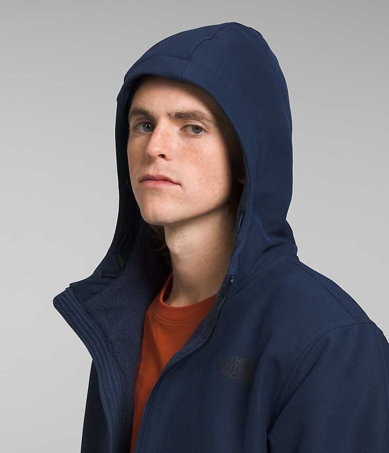 Navy Men's The North Face Camden Thermal Hoodie Softshell Jacket | IRELAND YJCG