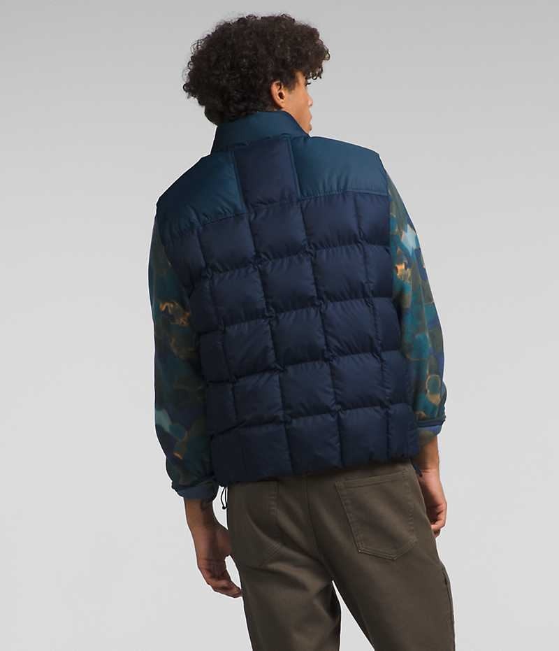 Navy Men's The North Face Lhotse Reversible Down Vest | DUBLIN GPNU