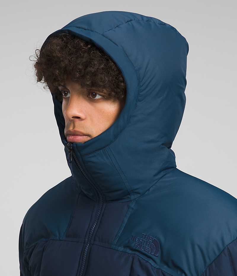 Navy Men's The North Face Lhotse Reversible Hoodie Puffer Jacket | DUBLIN KYMC